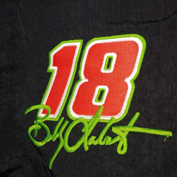 Vintage NASCAR Bobby Labonte #18 Duffle Bag Black Embroidered Retro Travel 14x20 - Picture 2 of 7